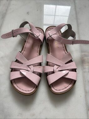 Salt Water Sandals by Hoy Pink Patent Leather Strappy Sandals